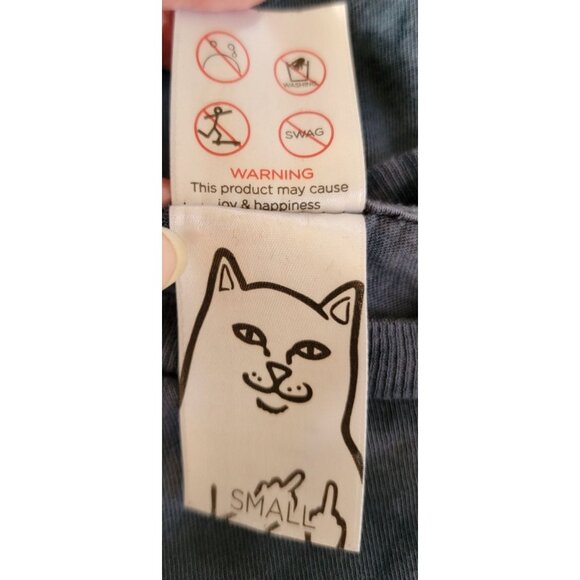 Ripndip Tie-Dye Cat Graphic T-Shirt S Blue Cotton - Picture 5 of 6